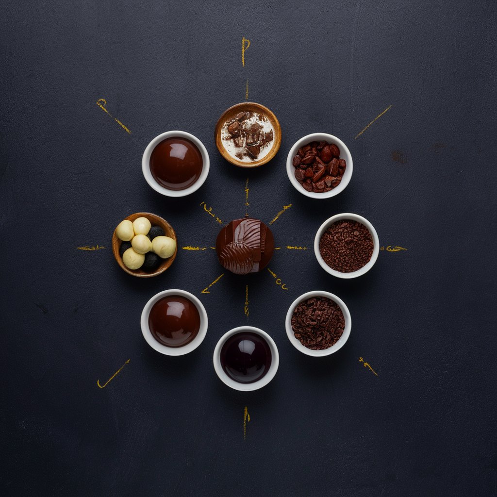composition-chocolat-lait composition du chocolat au lait représenté dans des petites coupelles
